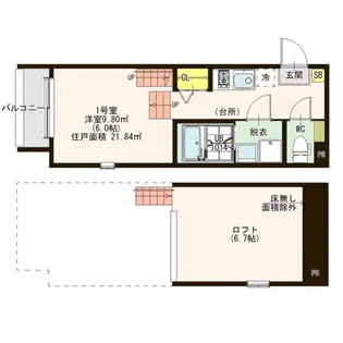ハーモニーテラス中杉町II【1階】の間取り