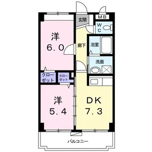 ハピネスコート 望(のぞむ)【4階】の間取り