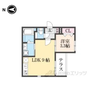 ハーモニーテラス西院四条畑町【1階】の間取り