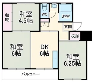 相武台団地1612号棟【2階】の間取り