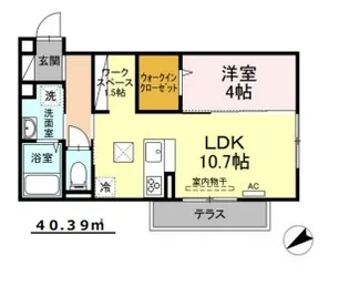 クロスコート【1階】の間取り