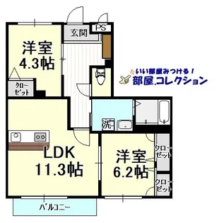 シャーメゾンJK【2階】の間取り