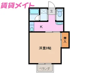 コーポ三喜B【1階】の間取り