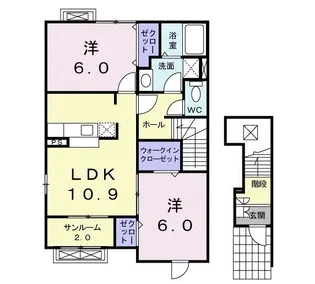 グラン ソレイユ B【2階】の間取り
