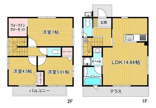 千葉県袖ヶ浦市坂戸市場【一戸建】の間取り