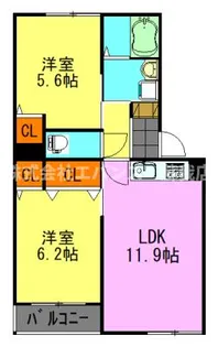 タウンコート旭町【1階】の間取り