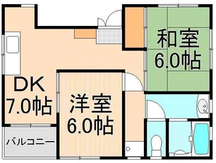 第2向後ハイツ【2階】の間取り