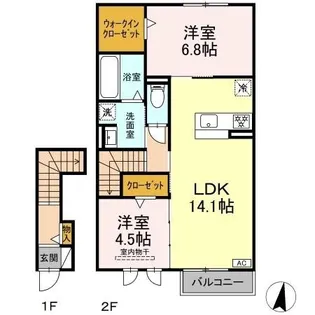 D-ROOM Fourth A棟【2階】の間取り
