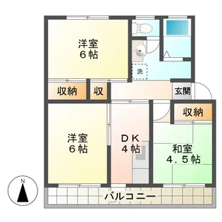 射場コーポ D棟【4階】の間取り