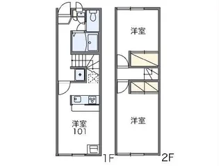 レオパレス長尾【1階】の間取り