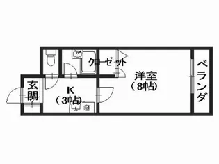ステューディオ長束【3階】の間取り