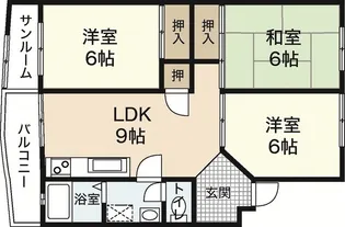 シティーカルチェ花本【1階】の間取り