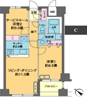 東京都中央区日本橋小網町【マンション】の間取り