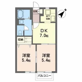 ファミーユ境山I【1階】の間取り