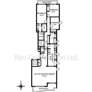 シルクハイツ長者丸【2階】の間取り