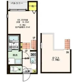 ハーモニーテラス福住町II【2階】の間取り