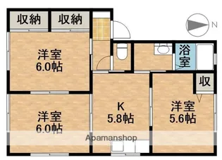 オーシャンヒルズA【1階】の間取り