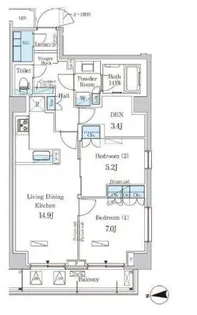 パークアクシス市谷加賀町【4階】の間取り