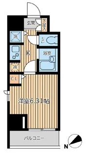 City Spire新富町【シティスパイア新富町】【6階】の間取り