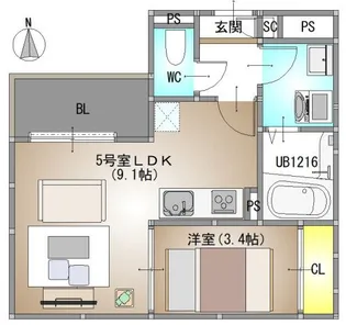 仮称)REGALEST 広瀬町【1階】の間取り