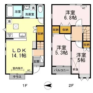 広島県広島市安佐南区緑井8【一戸建】の間取り