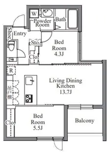 東京都港区西麻布4【マンション】の間取り