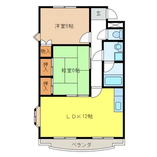 岐阜県岐阜市西荘2【マンション】の間取り