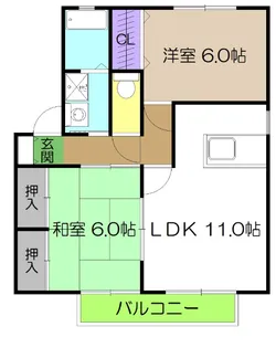 フローラ四月田 A棟【2階】の間取り