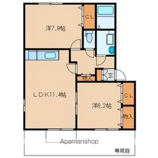 福岡県久留米市南4【アパート】の間取り