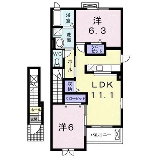 クラールラウム B【2階】の間取り