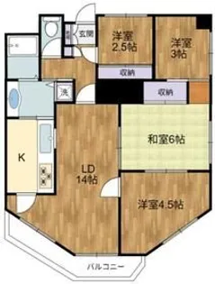 神代バタニカルガーデンズマンション【3階】の間取り