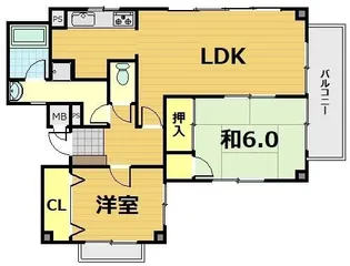 リエス蟹ヶ谷【6階】の間取り