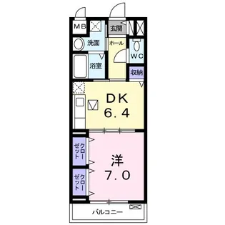 アベリア高倉【1階】の間取り