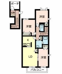 レジデンスコート加西A【2階】の間取り