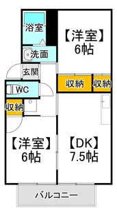 カーディナル辰巳A棟【2階】の間取り