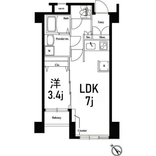 ヴェルト横濱石川町【3階】の間取り