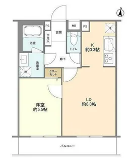 PREMIUM CUBE中野新橋【4階】の間取り