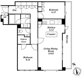ガーデン東が丘アネックス【1階】の間取り