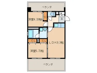 ウエストフルハウス【4階】の間取り