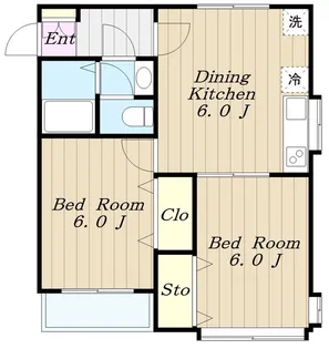 ジュネス生田【2階】の間取り