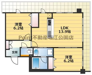 大阪府大阪市福島区鷺洲3【マンション】の間取り