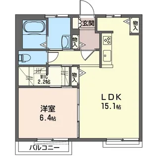 ハイツエンデュランスB【2階】の間取り