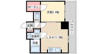ザ・パークハビオ天満橋【5階】の間取り