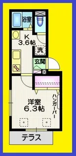 インテル春日【1階】の間取り