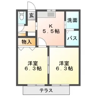 エクセーラ楠【1階】の間取り