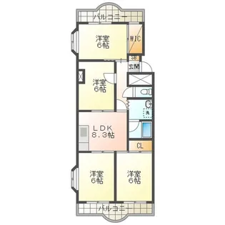 ロイヤルサイキ【6階】の間取り