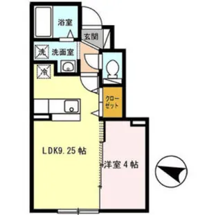 悠裕富田【1階】の間取り