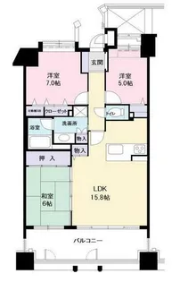 エイルマンション大分駅前ロゼア【12階】の間取り
