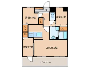 CRESCENT六本松南【4階】の間取り