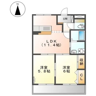 フローリアス【3階】の間取り